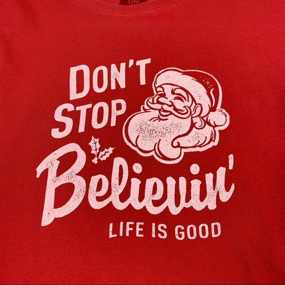 Life Is Good Red Santa Classic Fit Long Sleeve Crusher Tee Women’s XXXL - Picture 3 of 10